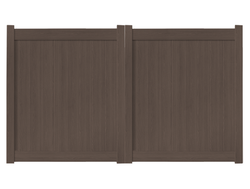10' x 6' Chestnut Brown Double Drive Vinyl Gate
