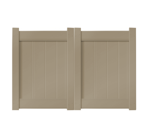6’ x 4’ Khaki Double Drive Vinyl Gate