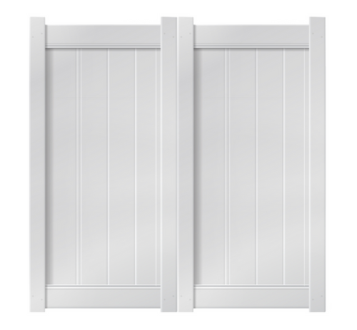 6' Tall x 6' Wide Double Drive Swing Vinyl Gate For Vinyl Fences (AFC-6COS) - White