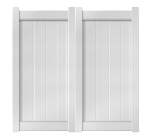 6’ x 6’ White Double Drive Vinyl Gate