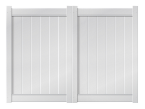 6' Tall x 8' Wide Double Drive Swing Vinyl Gate For Vinyl Fences (AFC-6COS) - White
