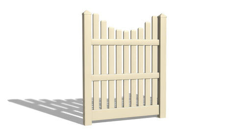 5' Tall x 4' Wide Single Swing Vinyl Gate For Vinyl Fences (AFC-003) - Tan