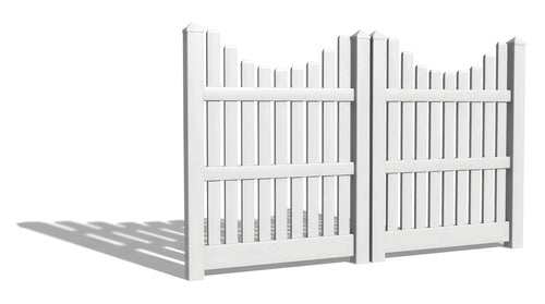 5' Tall x 8' Wide Double Drive Swing Vinyl Gate For Vinyl Fences (AFC-003) - White
