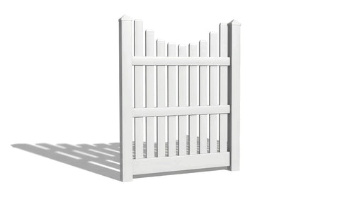 5' Tall x 4' Wide Single Swing Vinyl Gate For Vinyl Fences (AFC-003) - White