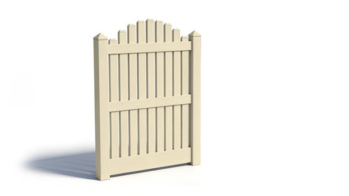 5' Tall x 4' Wide Single Swing Vinyl Gate For Vinyl Fences (AFC-004) - Tan