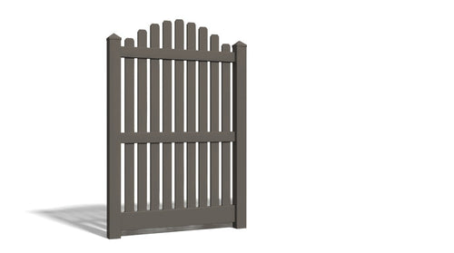 6' Tall x 4' Wide Single Swing Vinyl Gate For Vinyl Fences (AFC-012) - Dark Gray