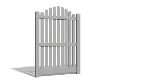 6' Tall x 4' Wide Single Swing Vinyl Gate For Vinyl Fences (AFC-012) - Light Gray