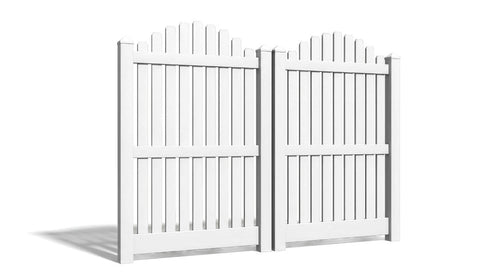 6' Tall x 8' Wide Double Drive Swing Vinyl Gate For Vinyl Fences (AFC-012) - White