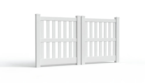 5' Tall x 8' Wide Double Drive Swing Vinyl Gate For Vinyl Fences (AFC-014) - White