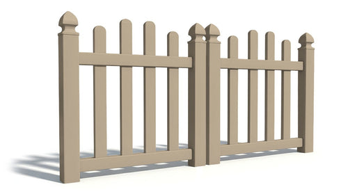 4' Tall x 6' Wide Double Drive Swing Vinyl Gate For Vinyl Fences (AFC-016) - Adobe