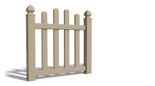 4' Tall x 3' Wide Single Swing Vinyl Gate For Vinyl Fences (AFC-016) - Adobe