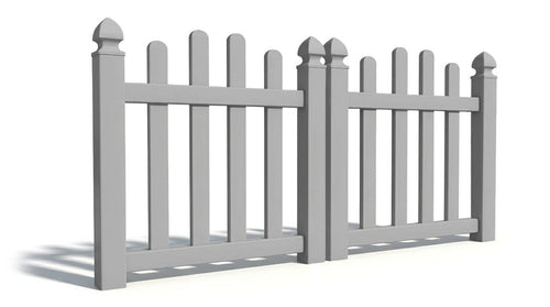 4' Tall x 6' Wide Double Drive Swing Vinyl Gate For Vinyl Fences (AFC-016) - Light Gray