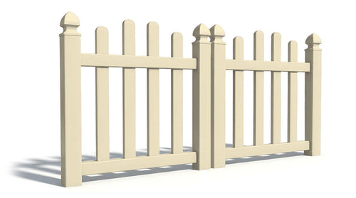 4' Tall x 6' Wide Double Drive Swing Vinyl Gate For Vinyl Fences (AFC-016) - Tan
