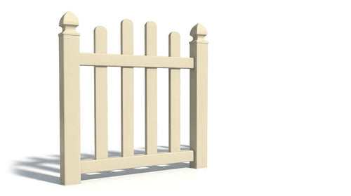 4' Tall x 3' Wide Single Swing Vinyl Gate For Vinyl Fences (AFC-016) - Tan