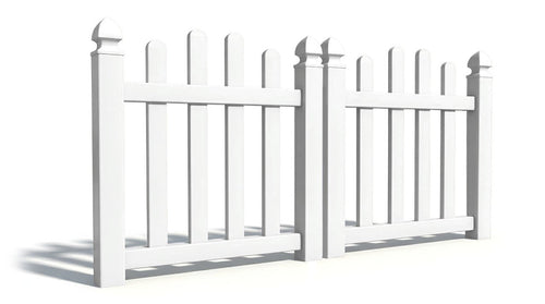 4' Tall x 6' Wide Double Drive Swing Vinyl Gate For Vinyl Fences (AFC-016) - White