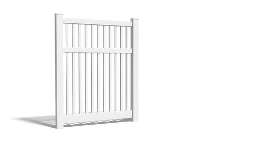 6' Tall x 4' Wide Single Swing Vinyl Gate For Vinyl Fences (AFC-017) - White
