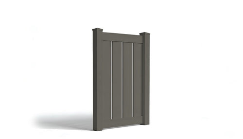4' Tall x 3' Wide Single Swing Vinyl Gate For Vinyl Fences (AFC-0304) - Dark Gray