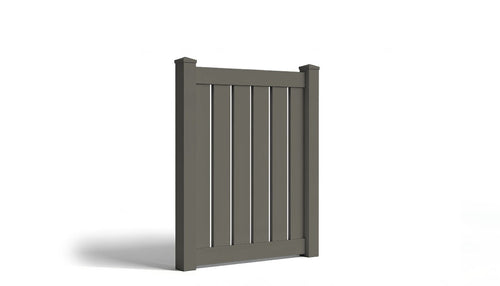 4' Tall x 4' Wide Single Swing Vinyl Gate For Vinyl Fences (AFC-0304) - Dark Gray