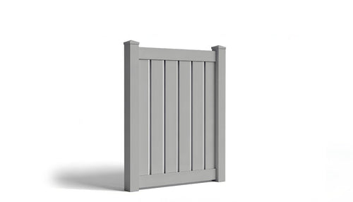 4' Tall x 4' Wide Single Swing Vinyl Gate For Vinyl Fences (AFC-0304) - Light Gray