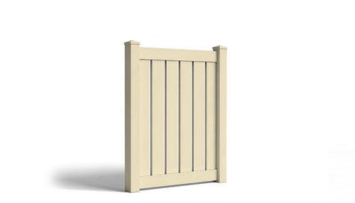 4' Tall x 4' Wide Single Swing Vinyl Gate For Vinyl Fences (AFC-0304) - Tan