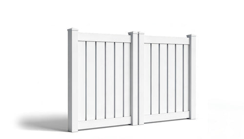 4' Tall x 8' Wide Double Drive Swing Vinyl Gate For Vinyl Fences (AFC-0304) - White