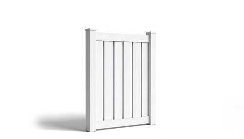 4' Tall x 4' Wide Single Swing Vinyl Gate For Vinyl Fences (AFC-0304) - White