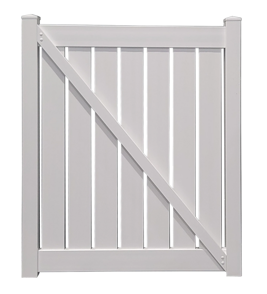 3' x 6' SemiPrivacy White Single Swing Vinyl Gate (AFC030) America