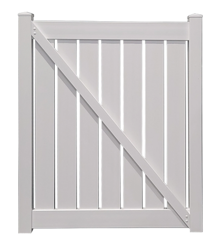5' x 6' Semi-Privacy White Single Swing Vinyl Gate (AFC-030)