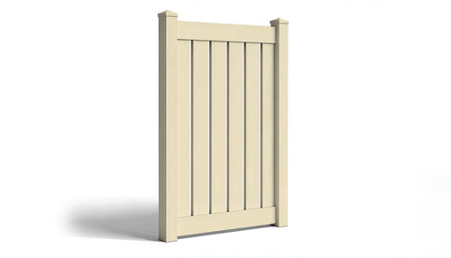 6' Tall x 4' Wide Single Swing Vinyl Gate For Vinyl Fences (AFC-C62) - Tan