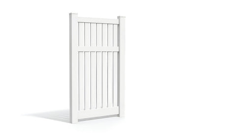 6' Tall x 3' Wide Single Swing Vinyl Gate For Vinyl Fences (AFC-034) - White