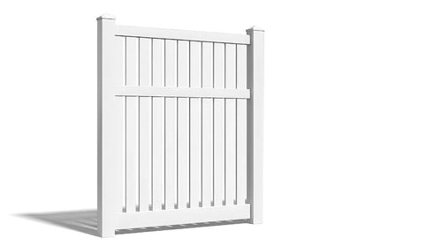 6' Tall x 4' Wide Single Swing Vinyl Gate For Vinyl Fences (AFC-034) - White