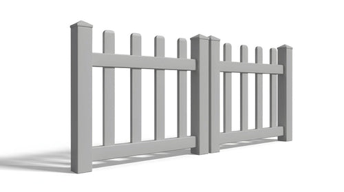3' Tall x 6' Wide Double Drive Swing Vinyl Gate For Vinyl Fences (AFC-11) - Light Gray