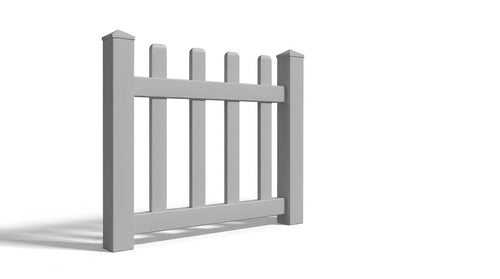 3' Tall x 3' Wide Single Swing Vinyl Gate For Vinyl Fences (AFC-11) - Light Gray