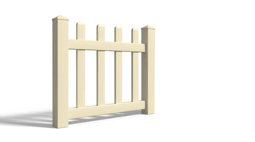 3' Tall x 3' Wide Single Swing Vinyl Gate For Vinyl Fences (AFC-11) - Tan