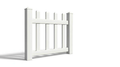 3' Tall x 3' Wide Single Swing Vinyl Gate For Vinyl Fences (AFC-11) - White