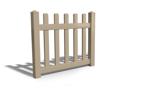 3' Tall x 4' Wide Single Swing Vinyl Gate For Vinyl Fences (AFC-11) - Adobe