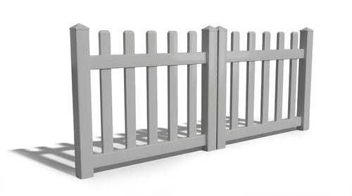 3' Tall x 8' Wide Double Drive Swing Vinyl Gate For Vinyl Fences (AFC-11) - Light Gray