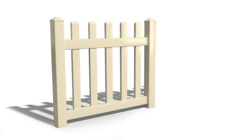 3' Tall x 4' Wide Single Swing Vinyl Gate For Vinyl Fences (AFC-11) - Tan