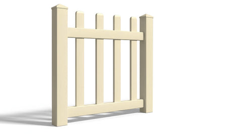 4' Tall x 3' Wide Single Swing Vinyl Gate For Vinyl Fences (AFC-15) - Tan