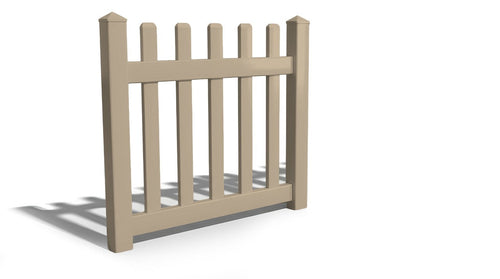 4' Tall x 4' Wide Single Swing Vinyl Gate For Vinyl Fences (AFC-15) - Adobe