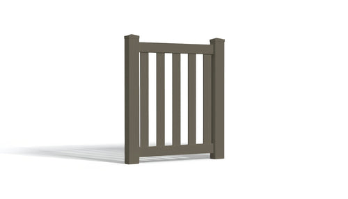 4' Tall x 3' Wide Single Swing Vinyl Gate For Vinyl Fences (AFC-17) - Dark Gray