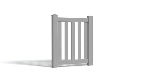 4' Tall x 3' Wide Single Swing Vinyl Gate For Vinyl Fences (AFC-17) - Light Gray