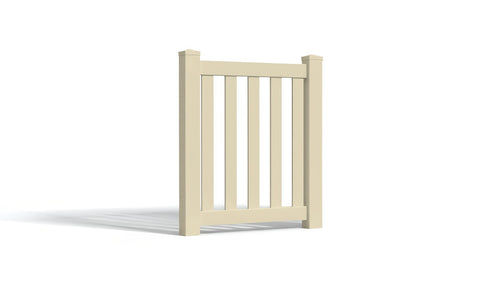 3' Tall x 3' Wide Single Swing Vinyl Gate For Vinyl Fences (AFC-16) - Tan