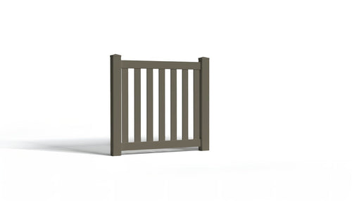 3' Tall x 4' Wide Single Swing Vinyl Gate For Vinyl Fences (AFC-16) - Dark Gray