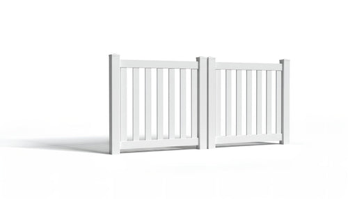 4' Tall x 8' Wide Double Drive Swing Vinyl Gate For Vinyl Fences (AFC-17) - White