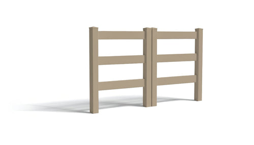 5' Tall x 6' Wide Double Drive Swing Vinyl Gate For Vinyl Fences (AFC-19A) - Adobe