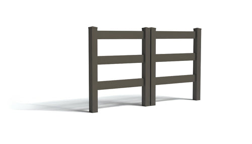 5' Tall x 6' Wide Double Drive Swing Vinyl Gate For Vinyl Fences (AFC-19A) - Dark Gray