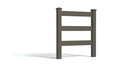 5' Tall x 3' Wide Single Swing Vinyl Gate For Vinyl Fences (AFC-19A) - Dark Gray