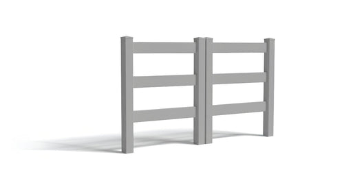 5' Tall x 6' Wide Double Drive Swing Vinyl Gate For Vinyl Fences (AFC-19A) - Light Gray