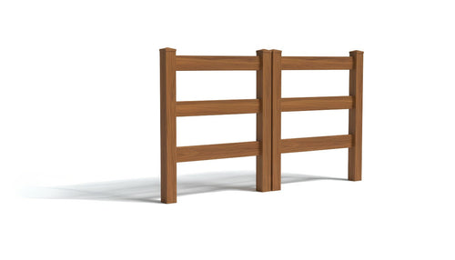 5' Tall x 6' Wide Double Drive Swing Vinyl Gate For Vinyl Fences (AFC-19A) - Mocha Walnut